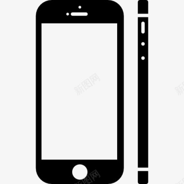 漂亮手机正面手机从侧面和正面图标图标