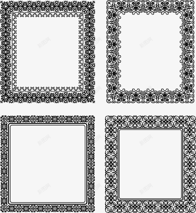 黑色简约框架边框纹理png免抠素材_88icon https://88icon.com 免抠PNG 框架 简约 边框纹理 黑色