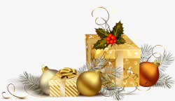 精美礼盒圣诞铃铛图案素材