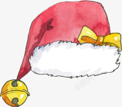 金色铃铛的圣诞帽矢量图素材