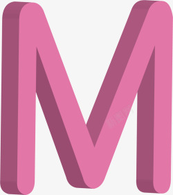 创意紫色字母M素材