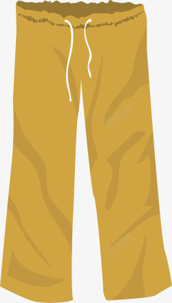 纯黄色运动裤矢量图素材