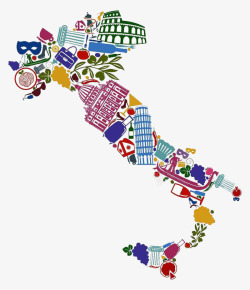 创意意大利地图素材