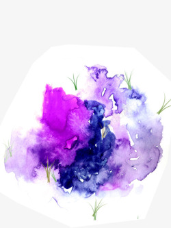 紫色多色渲染花卉素材