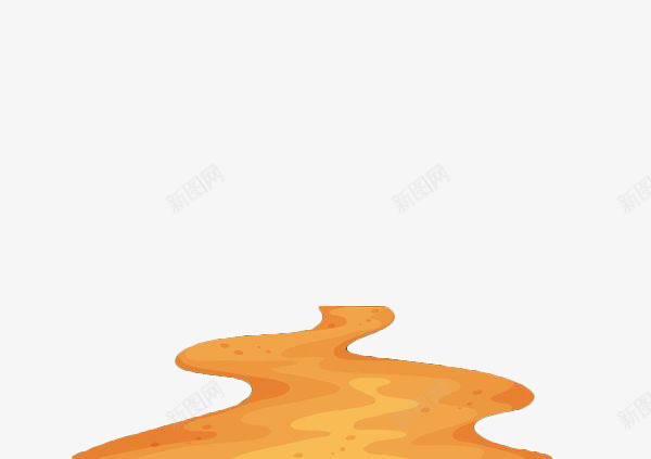 黄色手绘小径png免抠素材_88icon https://88icon.com 小径 小路 弯曲 弯道 矢量手绘 蜿蜒小路 道路 黄色