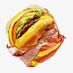 汉堡包手绘画片素材