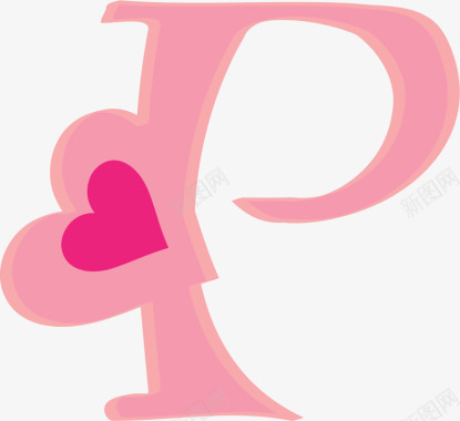 粉色樱桃树爱心英文字母P图标图标