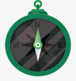 绿色格子花纹指南针矢量图素材