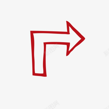 红色弯曲箭头图标图标