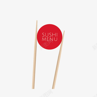 筷子夹食物筷子与寿司图标图标