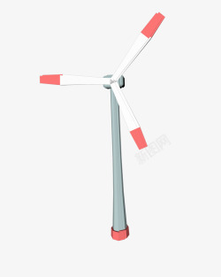 卡通立体3D风车风力发动素材