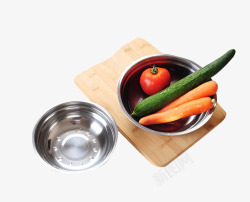 厨房里洗好的蔬菜素材