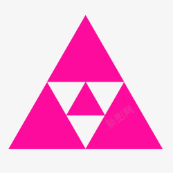 粉色白色正三角形数个素材