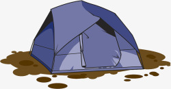 插图污泥中搭起的帐篷素材