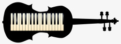 手绘吉它钢琴正负形素材