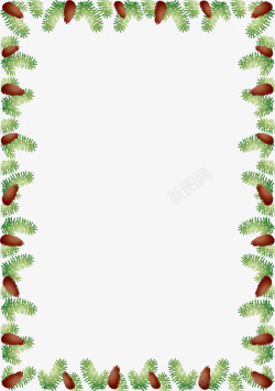 松枝框架绿色圣诞节松枝框架高清图片