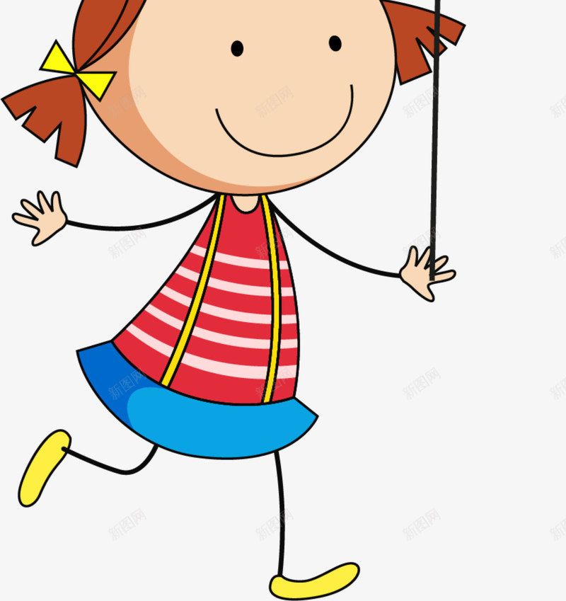 儿童节牵着气球的女孩png免抠素材_88icon https://88icon.com 儿童节 卡通女孩 开心 牵着气球的女孩 童趣 黄色气球