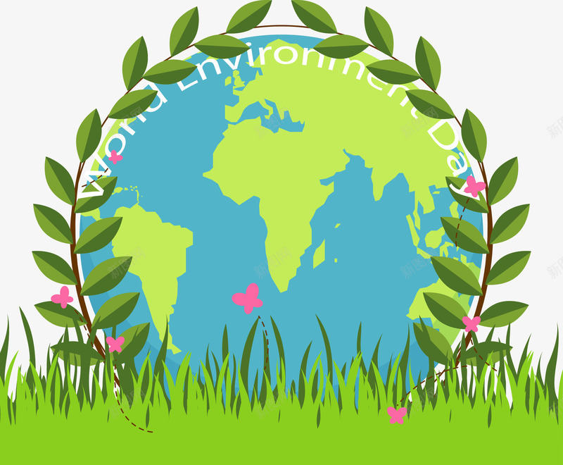 手绘环保地球png免抠素材_88icon https://88icon.com 手绘 植物 爱护地球 环保 绿色