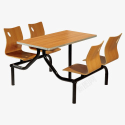 木漆面四人快餐桌椅装饰素材