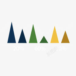 彩色三角形数据分析素材