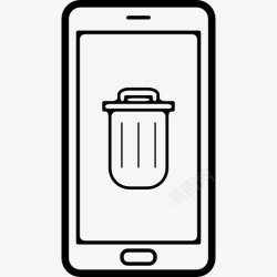 回收站带有屏幕上的垃圾标志的手机图标高清图片