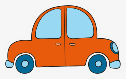 橙色轮子卡通橙色小车高清图片