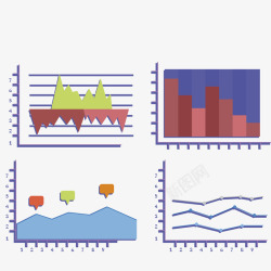 艺术折线统计图素材