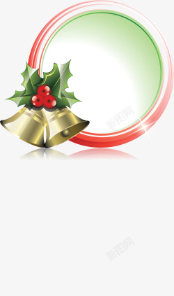 圣诞节铃铛圆形框架素材