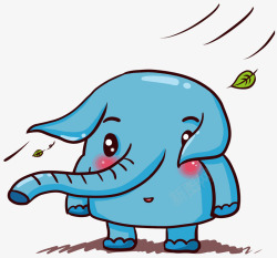 孤单的大象蓝色大象高清图片