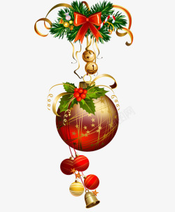 松树球卡通圣诞装饰物高清图片