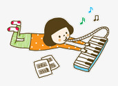 弹钢琴的女孩素材
