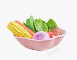 多功能塑料篮子粉色置物篮洗菜篮高清图片
