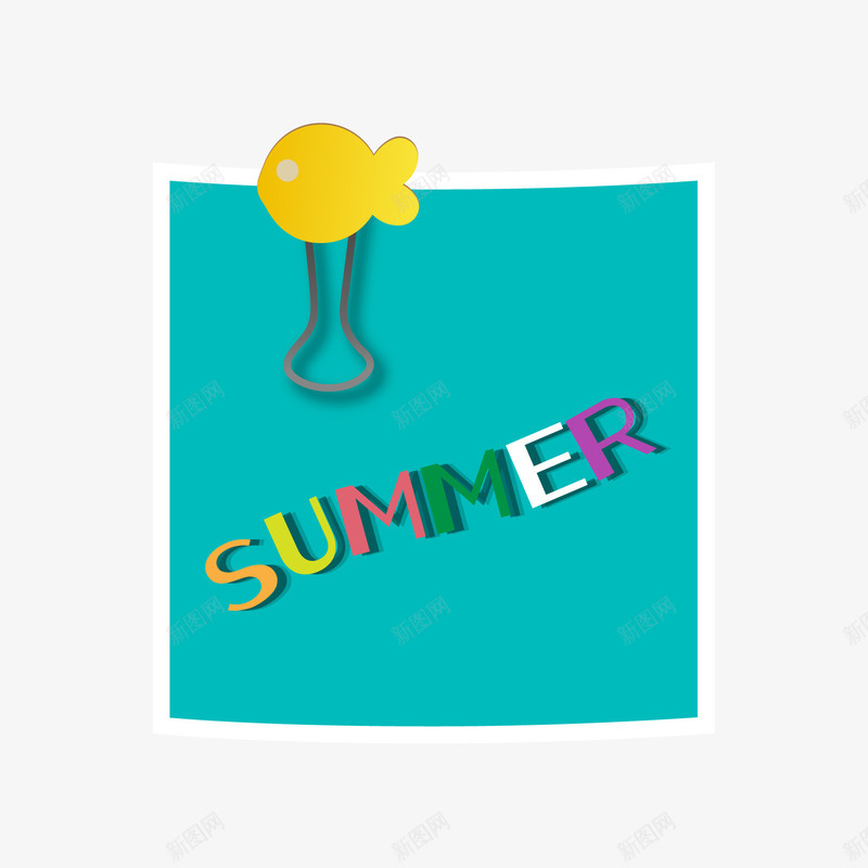 卡通清新夏日便利贴png免抠素材_88icon https://88icon.com 便利贴 卡通 夏日 清新