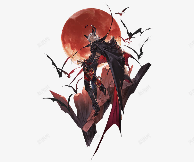 神秘月圆人物手绘png免抠素材_88icon https://88icon.com 人物 神秘