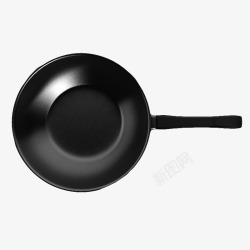 纯黑色小型平底煎锅素材