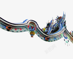中国风宫墙壁画素材
