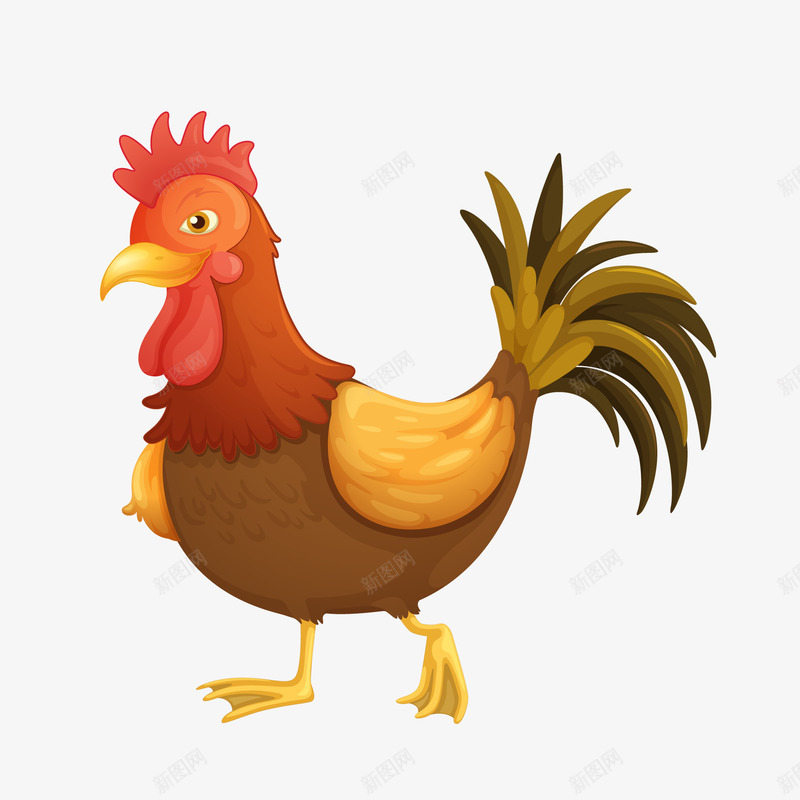 卡通可爱的农场公鸡png免抠素材_88icon https://88icon.com 公鸡 农场 动物设计 卡通 可爱 家禽