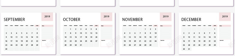 简约风格新年日历矢量图ai免抠素材_88icon https://88icon.com 2019年 2019日历 新年日历 日历 矢量png 简约日历 矢量图