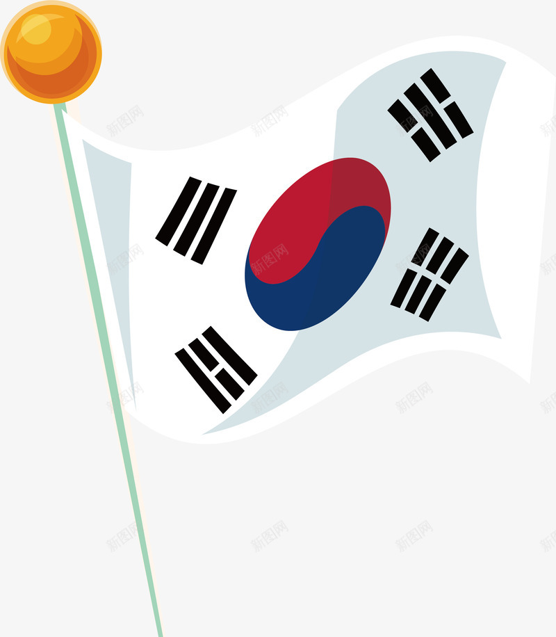 白色韩国国旗矢量图eps免抠素材_88icon https://88icon.com 国旗 白色国旗 矢量png 韩国 韩国国旗 飘扬国旗 矢量图