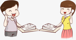 卡通人物电话素材