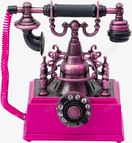 粉色老式电话机png免抠素材_88icon https://88icon.com 电话 粉色 粉色电话 老式电话