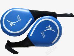 格斗训练蓝色纯皮跆拳道班训练专用鸡腿靶高清图片