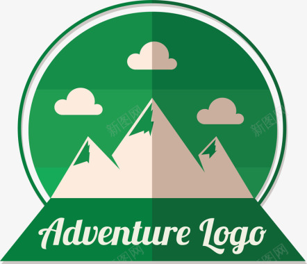 户外的风景登山logo图标图标