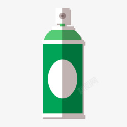 一瓶绿色的颜料喷剂矢量图素材