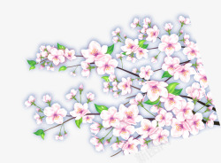 粉色桃花手绘装饰图案素材