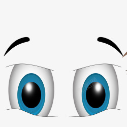 蓝色卡通眼睛眉笔眉形素材