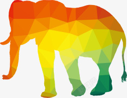 一只彩色的大象矢量图素材