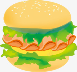 卡通美食餐饮汉堡矢量图素材