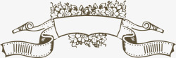 手绘线条花朵装饰标签素材