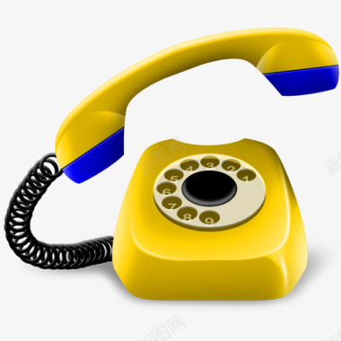 黄色朦胧背景电话黄色的电话图标图标